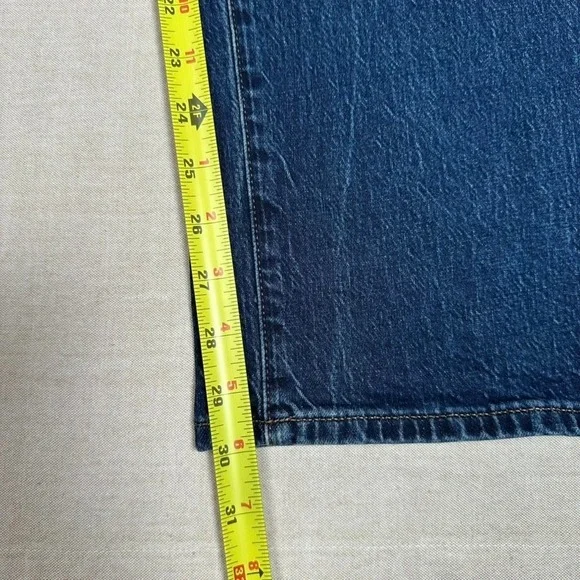 J Crew Womens Curvy Wide Leg Jeans 33/30 Button Fly Dark Blue Denim Full Length - Picture 8 of 11